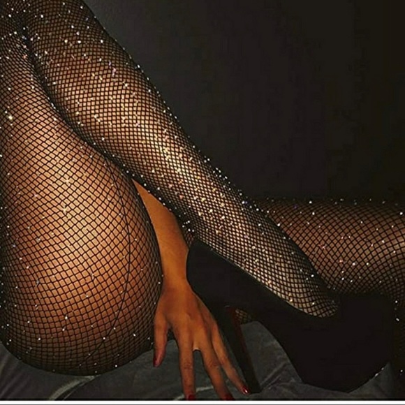 NWT Bling Rhinestone Fishnet Stockings - Picture 2 of 10